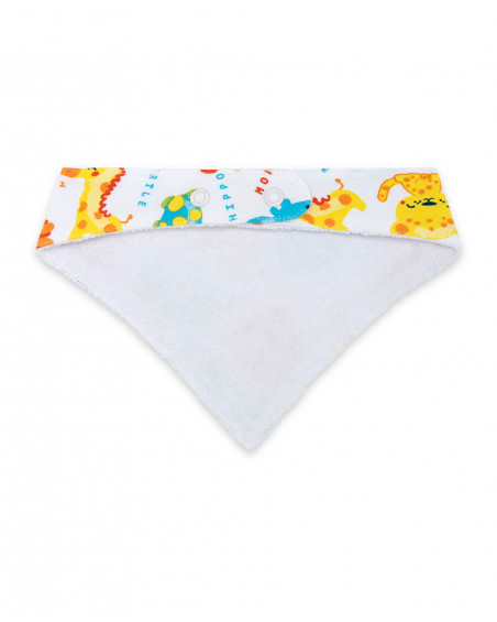 Yellow printed jersey neck gaiter for boys hi! sunshine