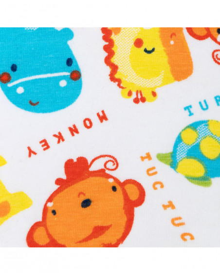 Yellow printed jersey neck gaiter for boys hi! sunshine