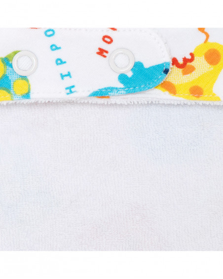 Yellow printed jersey neck gaiter for boys hi! sunshine