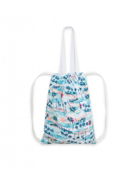 Blue printed canvas handbag for girls venice beach