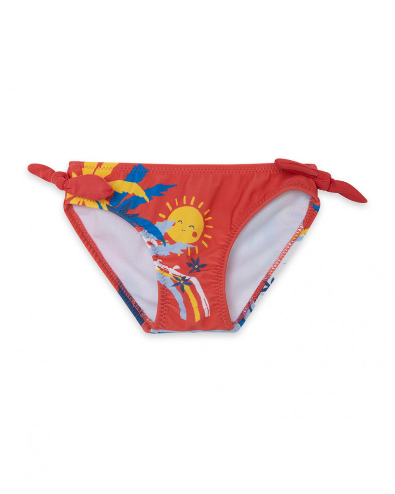 Orange ruffle slip for girls enjoy the sun