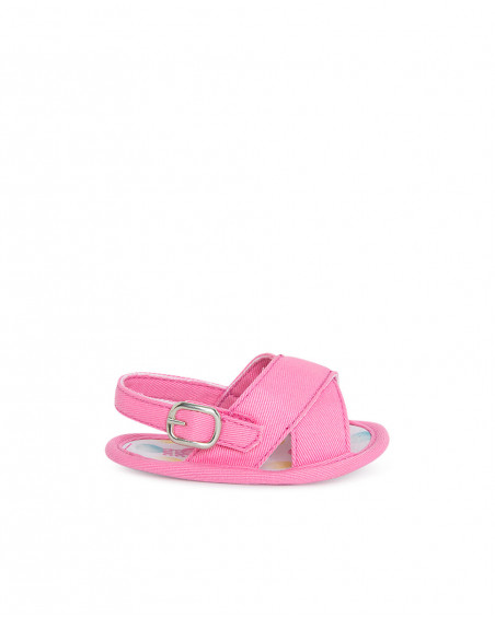 Pink dotted twill sandals for girls icy and sweet