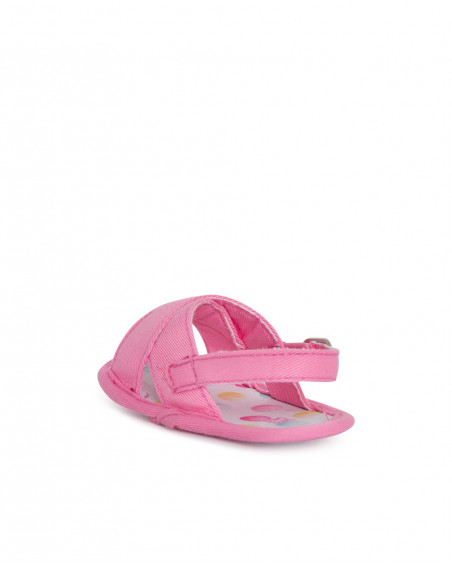 Pink dotted twill sandals for girls icy and sweet