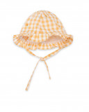 Orange little face woven hat for girls picnic time