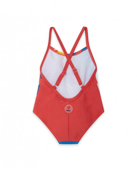 Orange printed swimsuit for girls enjoy the sun