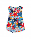 Blue suspenders jersey t-shirt for girls red submarine