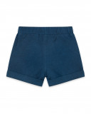 Blue message plush bermudas for boys enjoy the sun