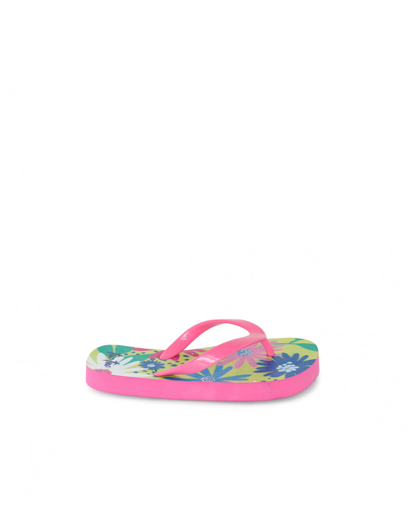 Pink flowers flip flops for girls ready to bloom