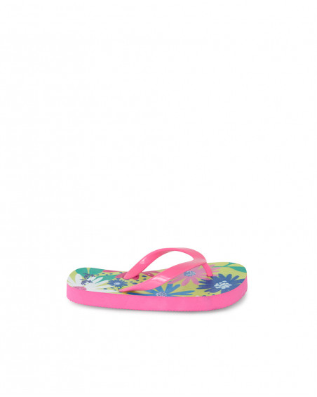Pink flowers flip flops for girls ready to bloom