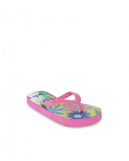 Pink flowers flip flops for girls ready to bloom