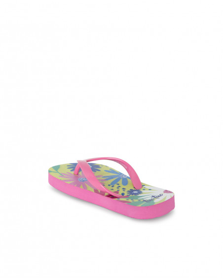 Pink flowers flip flops for girls ready to bloom