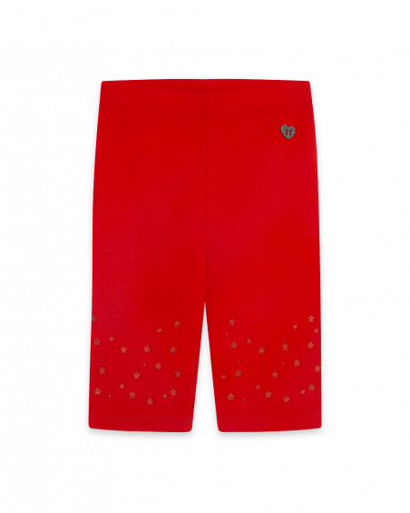 Red stars jersey capri leggings for girls basicos baby