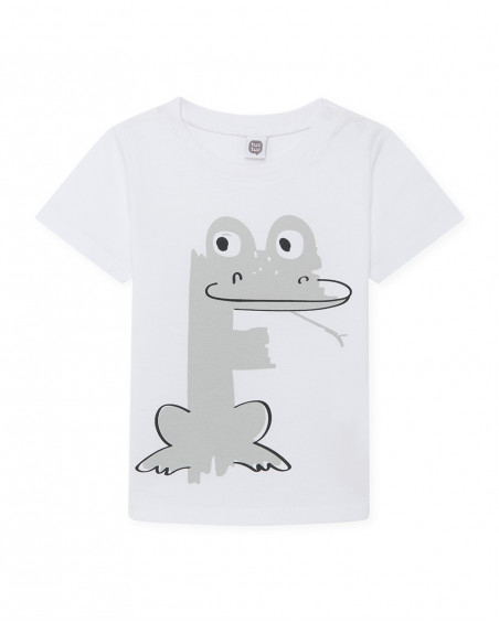 White little frog jersey t-shirt for boys basicos baby