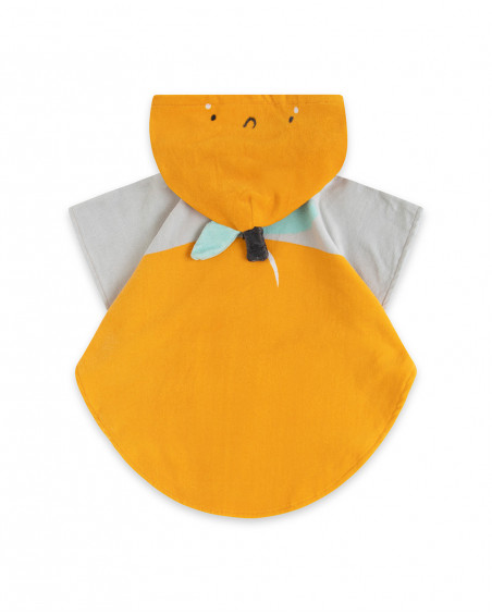 Orange little face poncho for girls picnic time