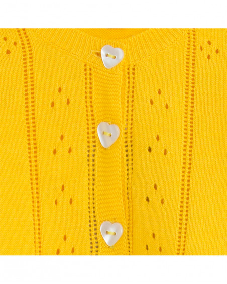 Yellow buttons knitted jacket for girls fruitty time Yellow buttons knitted jacket for girls fruitty time