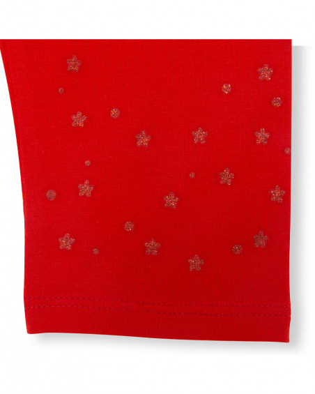 Red stars jersey capri leggings for girls basicos kids