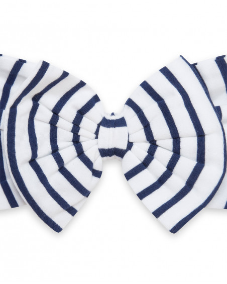 White striped jersey hairband for girls little pirates