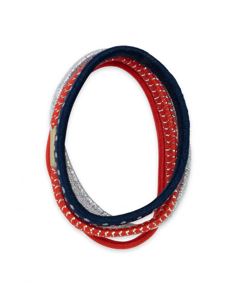 Red printed 4 hair tie set for girls sea lovers