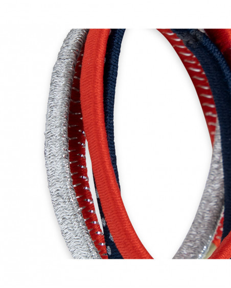 Red printed 4 hair tie set for girls sea lovers