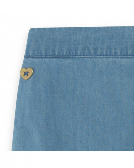 Blue ruffles denim skirt for girls venice beach