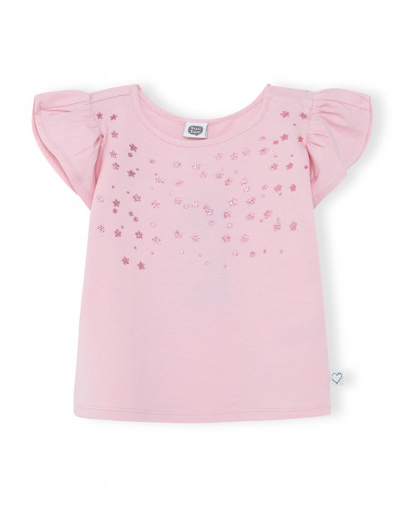 Pink ruffles jersey t-shirt for girls basicos baby