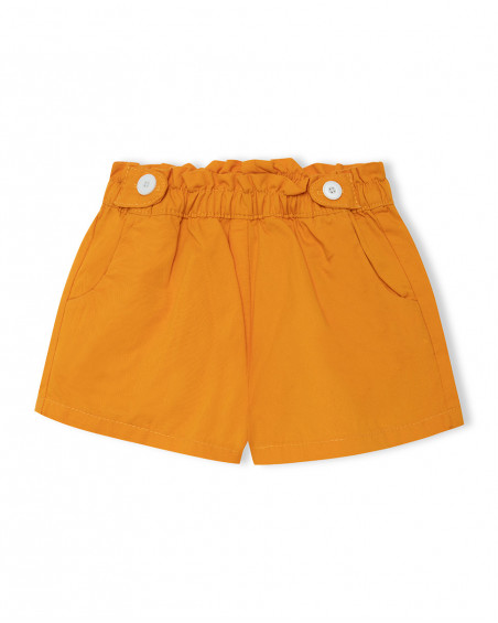 Yellow buttons twill shorts for girls basicos baby