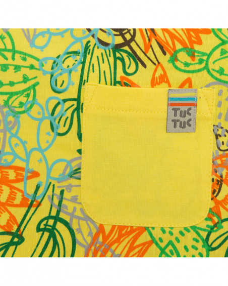 Yellow printed jersey t-shirt for boys funcactus