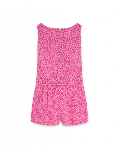 Pink printed poplin jumpsuit for girls ready to bloom Pink printed poplin jumpsuit for girls ready to bloom