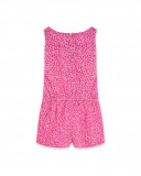 Pink printed poplin jumpsuit for girls ready to bloom Pink printed poplin jumpsuit for girls ready to bloom