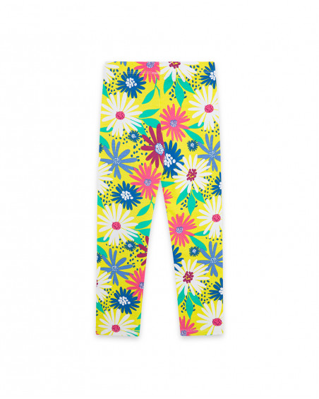Green flowers jersey leggings for girls ready to bloom