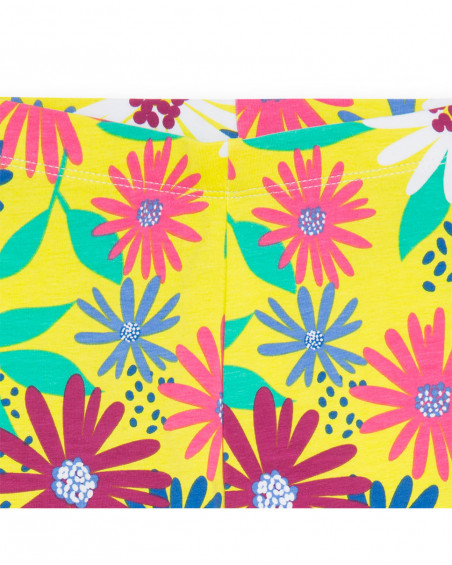 Green flowers jersey leggings for girls ready to bloom