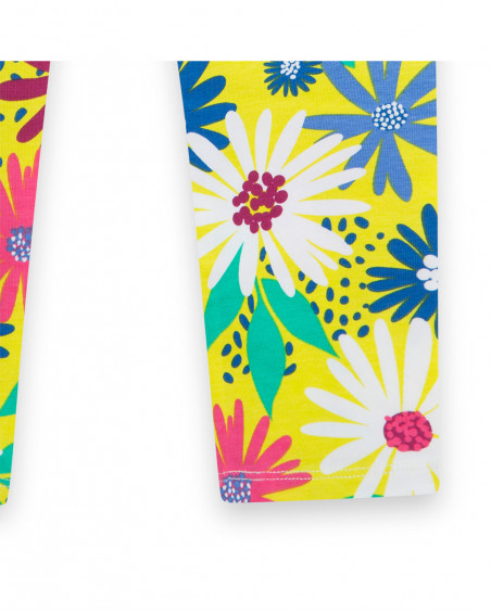 Green flowers jersey leggings for girls ready to bloom Green flowers jersey leggings for girls ready to bloom