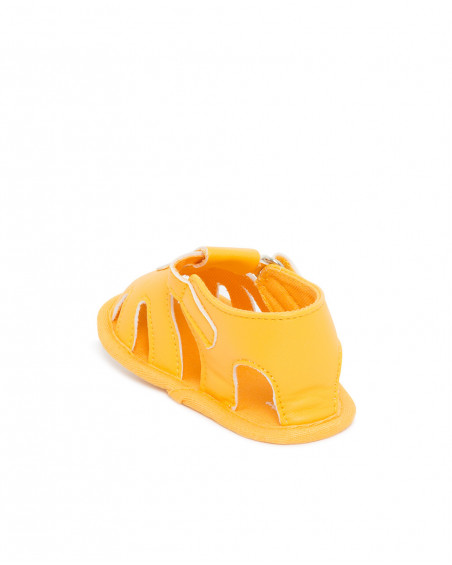 Orange velcro suede sandals for boys picnic time