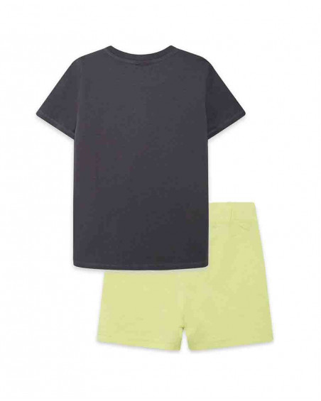 Jersey t-shirt and bermudas cords for boys grey play