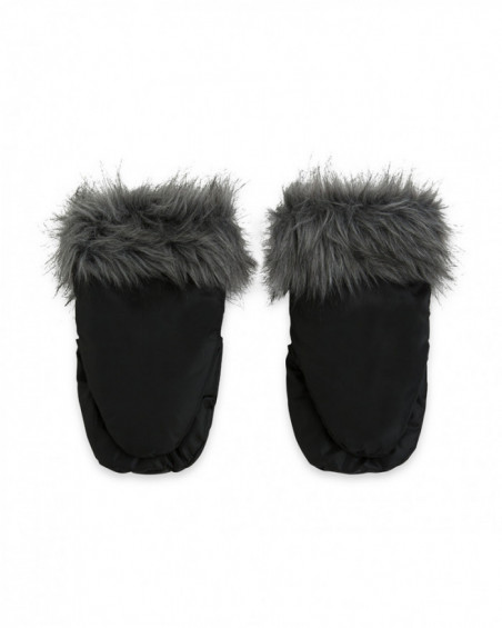 Fuzzy mittens + magnet basic black Fuzzy mittens + magnet basic black