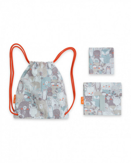 Set snack bag+napkin+lunch tuctuc&friends grey Set snack bag+napkin+lunch tuctuc&friends grey