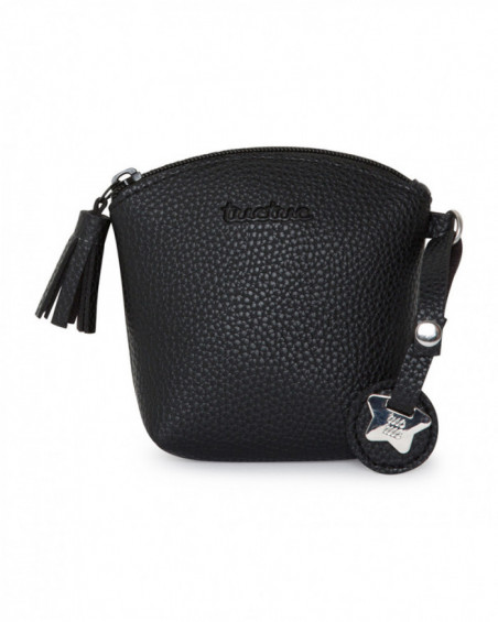 Fake leather soother bag love black Fake leather soother bag love black