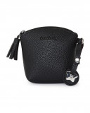 Fake leather soother bag love black Fake leather soother bag love black