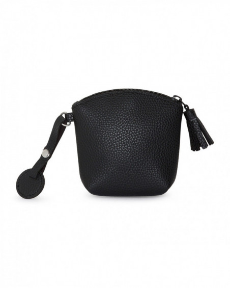 Fake leather soother bag love black