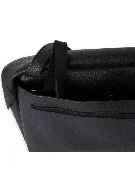 Fake leather organizer maternity bag love black