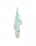 Bamboo muslin hello dinos blue Bamboo muslin hello dinos blue