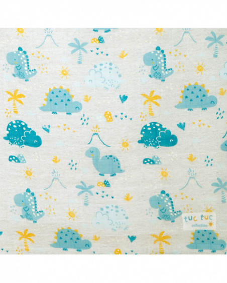 Bamboo muslin hello dinos blue Bamboo muslin hello dinos blue