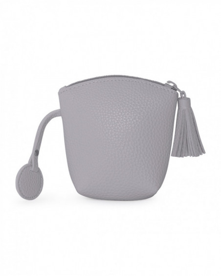 Fake leather soother bag love grey