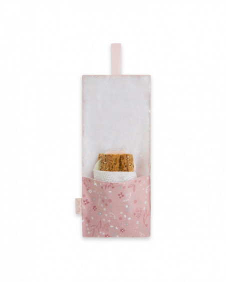 Set snack bag+napkin+lunch little forest pink