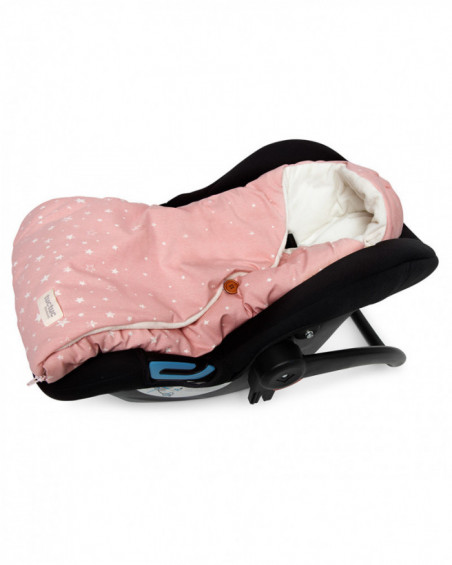 Footmuff baby with hood weekend constellation pink Footmuff baby with hood weekend constellation pink