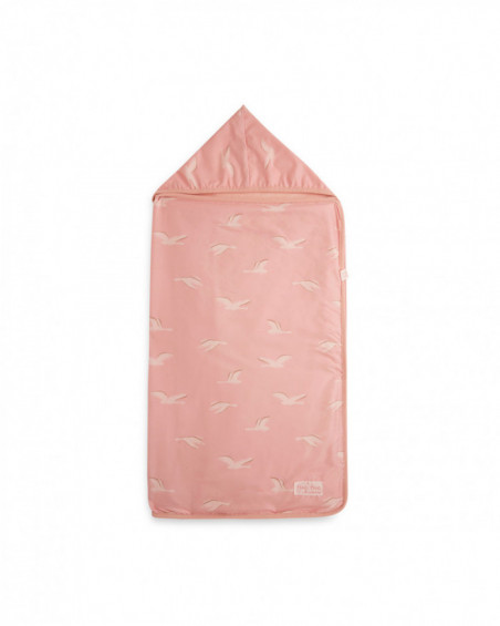 Muslin bamboo + terrycloth shower cap lady bird pink