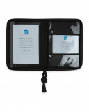 Fake leather baby folder love black Fake leather baby folder love black