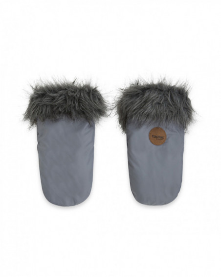 Fuzzy mittens + magnet basic grey