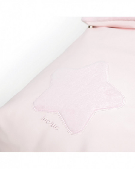 Fake leather winter footmuff love pink Fake leather winter footmuff love pink