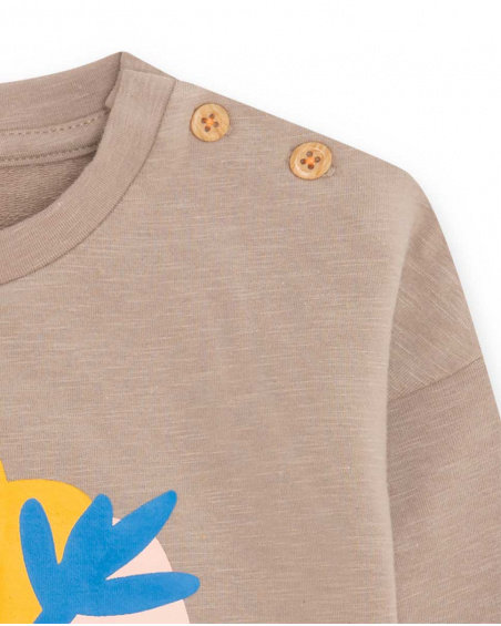 Brown Plush Sweatshirt for Girl Crafted